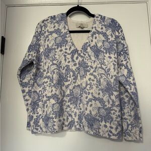 LOFT Blue Floral Sweater